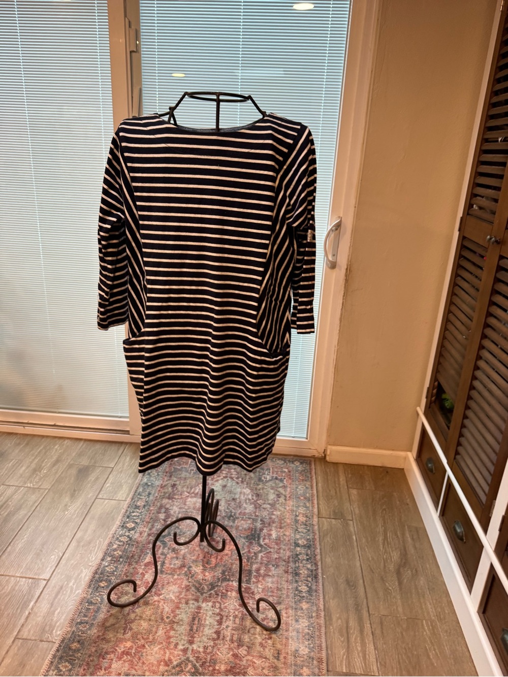 Joules Navy and White Striped Pocket Tunic Dress